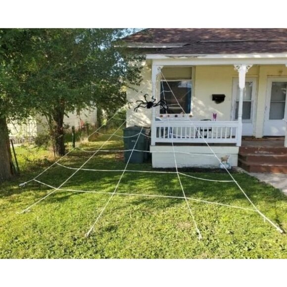 3pcs 212'' Halloween Spider Web 49" Halloween Spider Decorations Stretch Cobweb - Picture 1 of 1